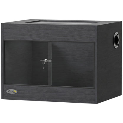 Reptile Terrarium, Reptile Vivarium with Glass Doors, Secure Lock, Top Ventilation for Snake, Gecko, 60x45x45cm, Black