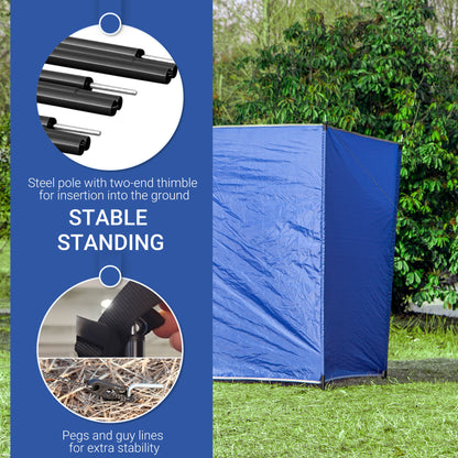 Camping Windbreak, Foldable Portable Wind Blocker w/ Carry Bag and Steel Poles, Beach Sun Screen Shelter Privacy Wall