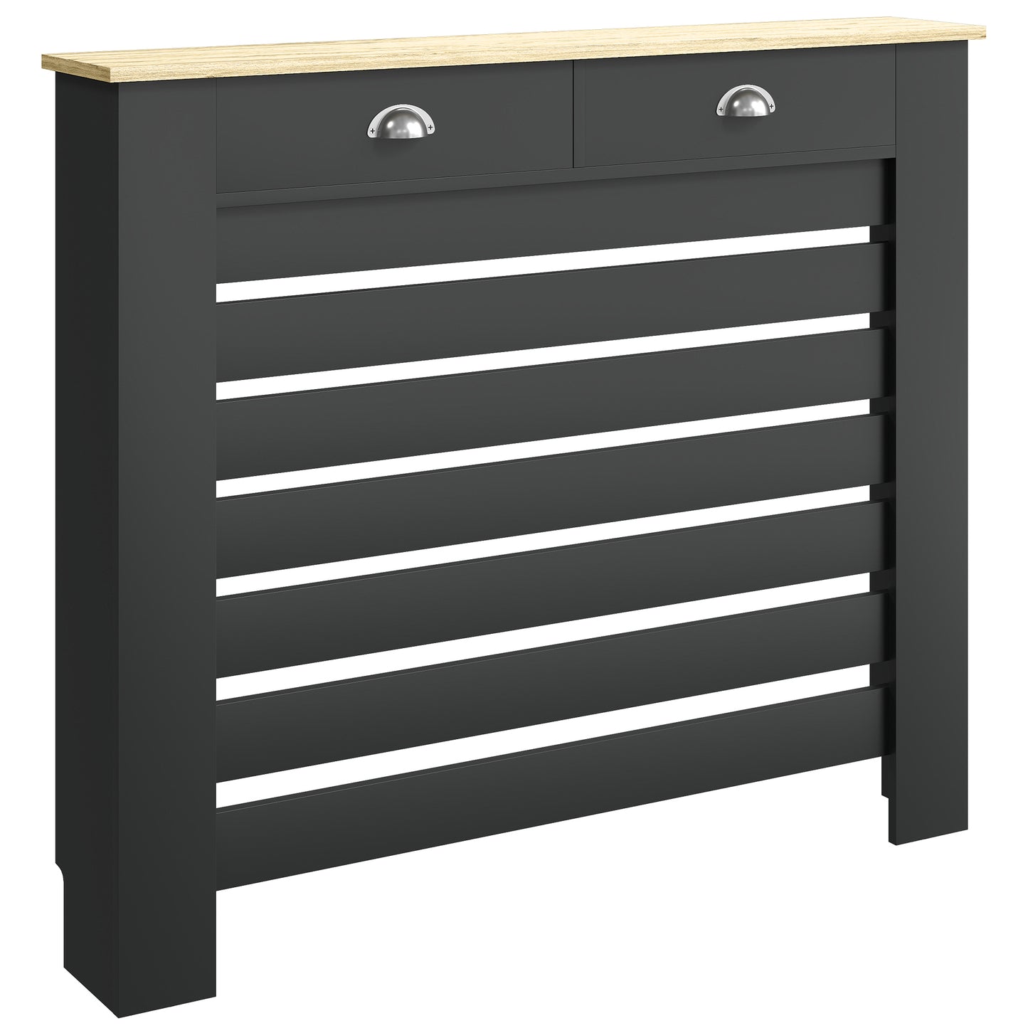 95.5H x 111Wcm Radiator Cover, with Drawer - Black