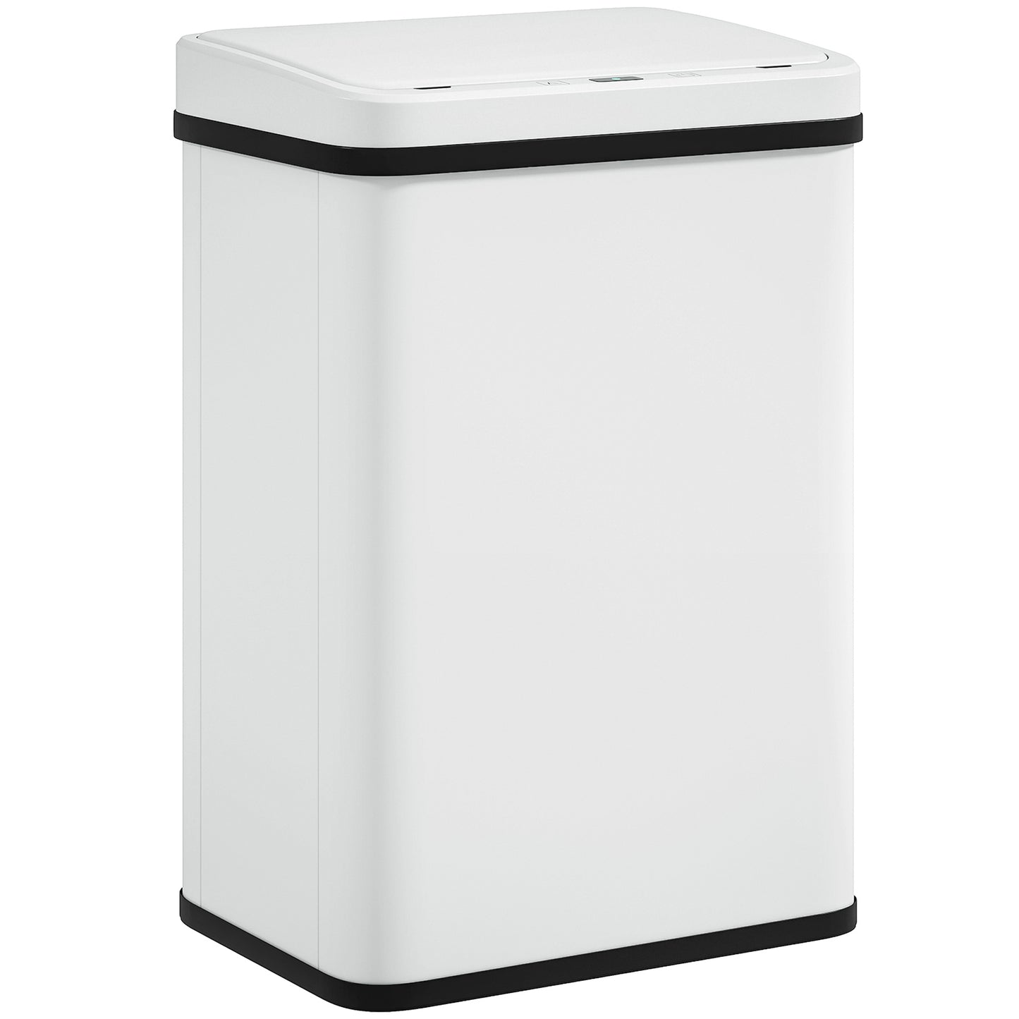 40L Sensor Bin with Soft-Close Lid, Stainless Steel Automatic Touchless Motion Sensor Kitchen Bin, White