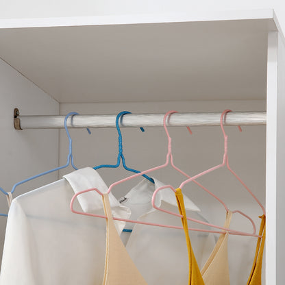 Open Wardrobe on Wheels, Bedroom Wardrobe with Clothes Hanging Rail, 3 Storage Shelves, Mobile Garment Rack for Cloakroom