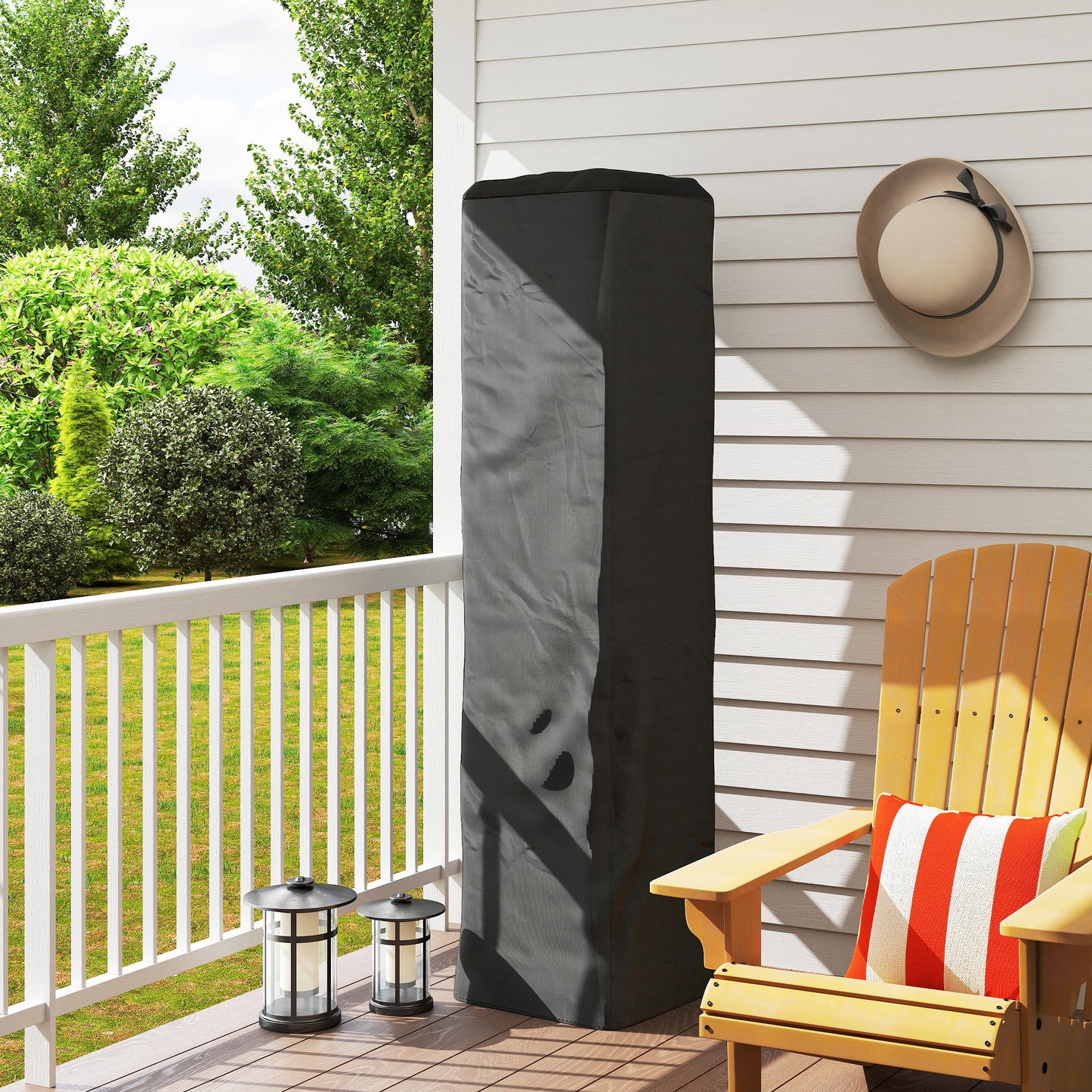 Heavy Duty Gas Pyramid Patio Heater Cover, Full Length Outdoor Heater Cover Protector, UPF 30+ Oxford Fabric with Zipper