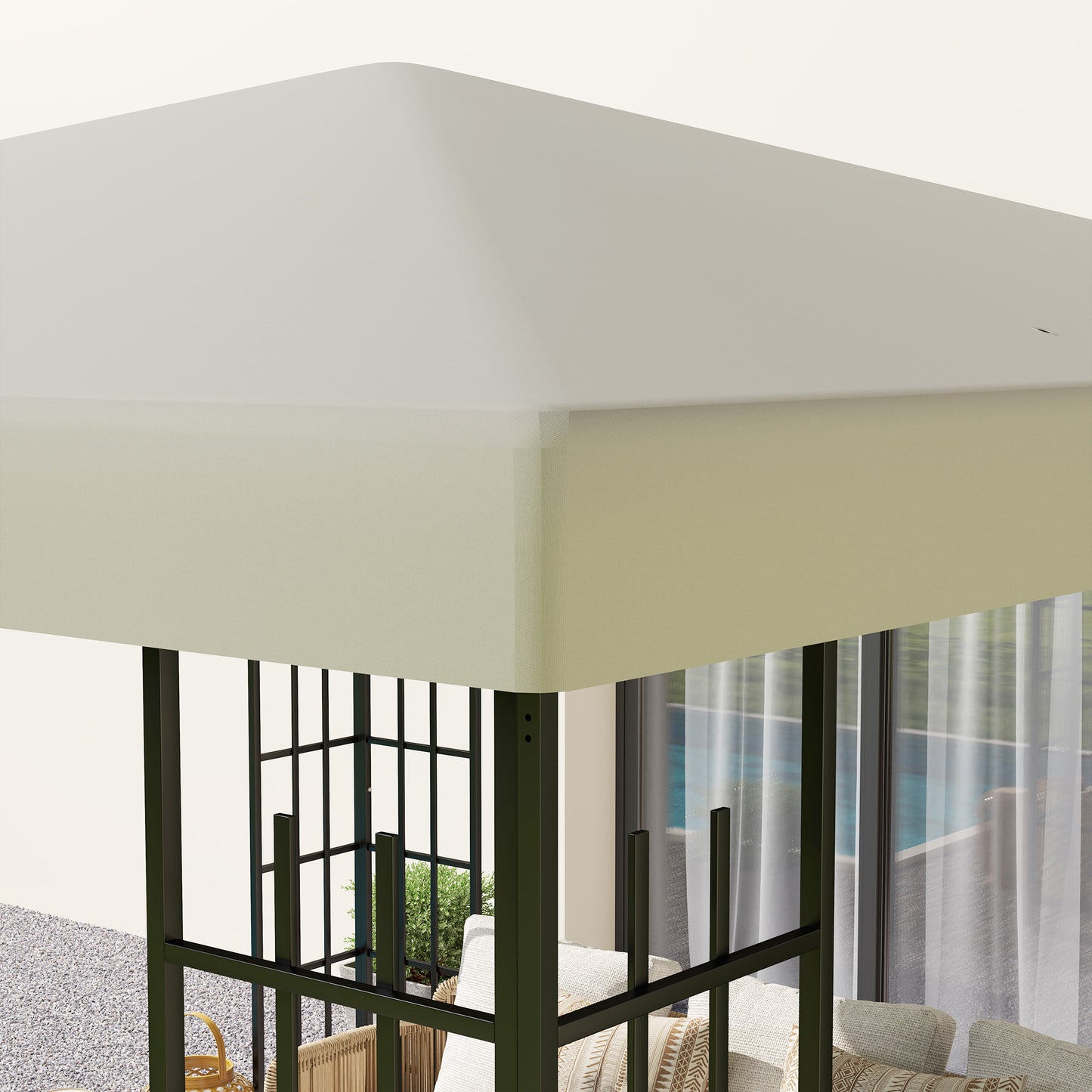 3 x 3(m) Gazebo Frame Replacement - Cream