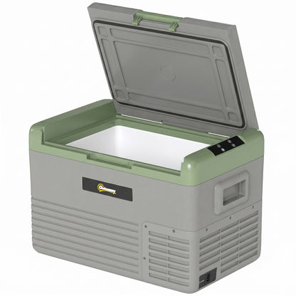 30L Portable Car Refrigerator - Light Green and Grey