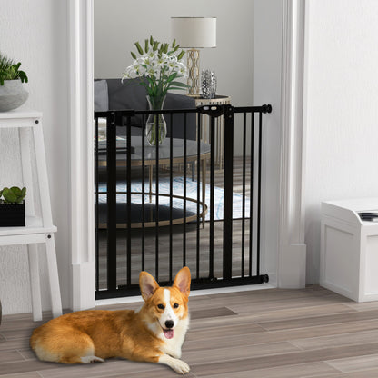 Adjustable Safety Gate w/ One Extensions, Four Adjustable Screws, Black
