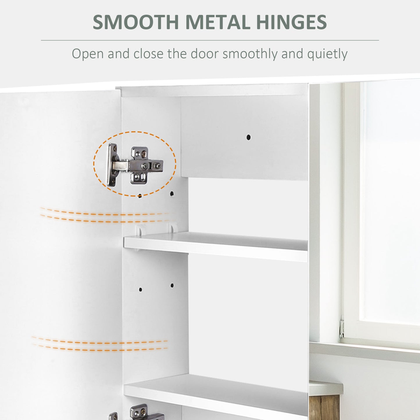 80 x 15 cm Double Door Bathroom Mirror Cabinet - White
