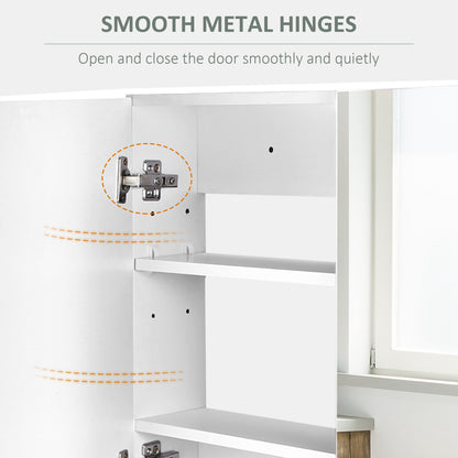 80 x 15 cm Double Door Bathroom Mirror Cabinet - White