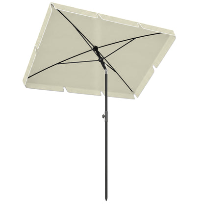 2 x 1.3m Garden Parasol Umbrella, Outdoor Market Table Umbrella with Ruffles & Aluminium Pole
