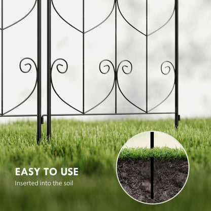Set of 2 Garden Trellis, Metal Fence Panels for Climbing Outdoor Plants, Flowers, 180 x 50cm
