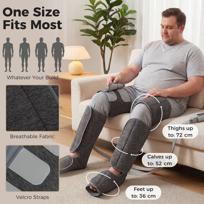 Leg Massager with Heat, Compression, 3 Auto Modes & 3 Intensities, Foot and Calf Massage Machine