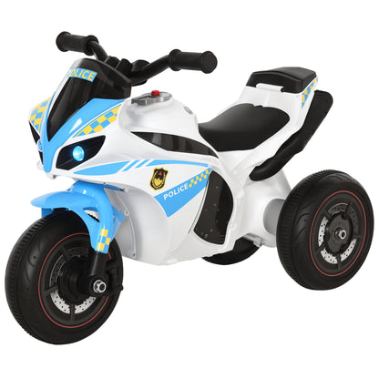 Kids Ride-On Police Bike 3-Wheel Vehicle w/ Music Lights Seat Handlebars Toddler NO POWER Child Learning Fun Development 18-3