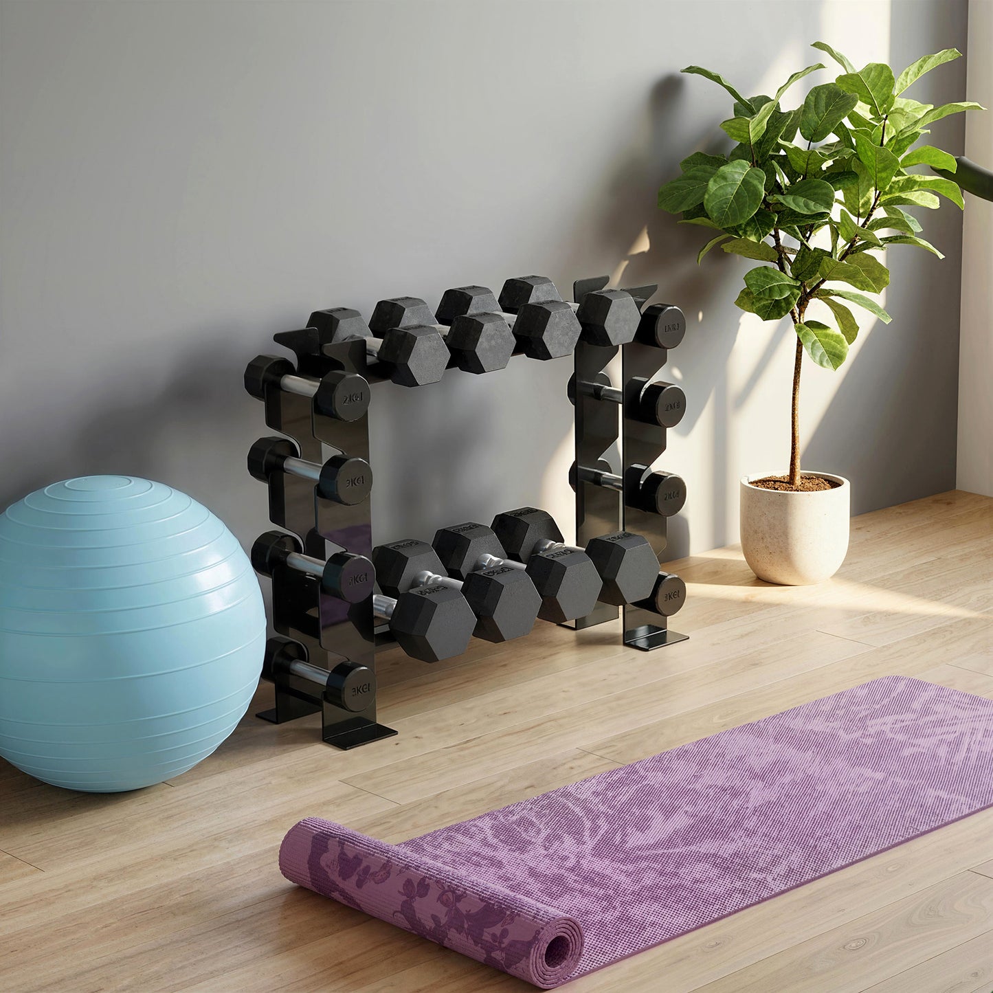 4-Tier Dumbbell Rack, Heavy-Duty Weight Rack for Dumbbells, Kettlebells and Multiple Balls, 200 KG Capacity, Black