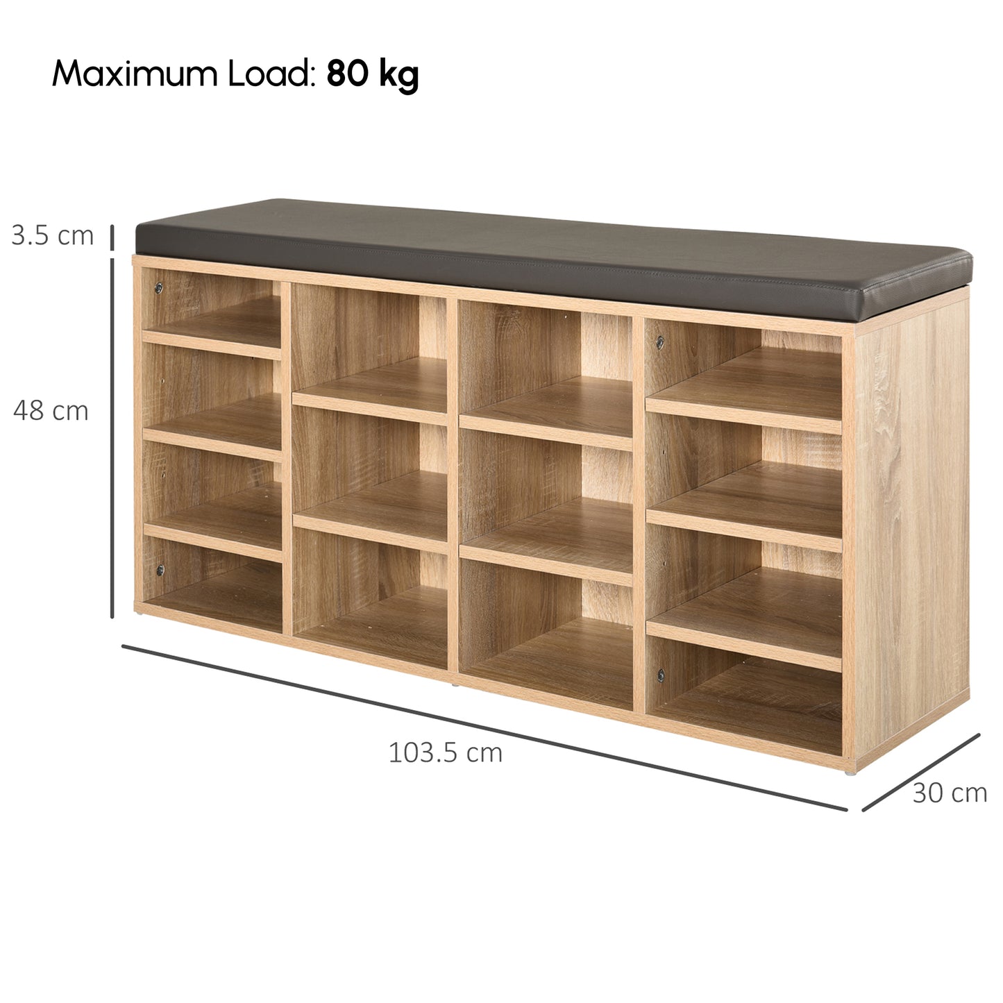 Multi-Storage Shoe Rack w/ 14 Compartments Cushion Moving Shelves Solid Frame Foot Pads Home Office Tidy Organisation Boots T
