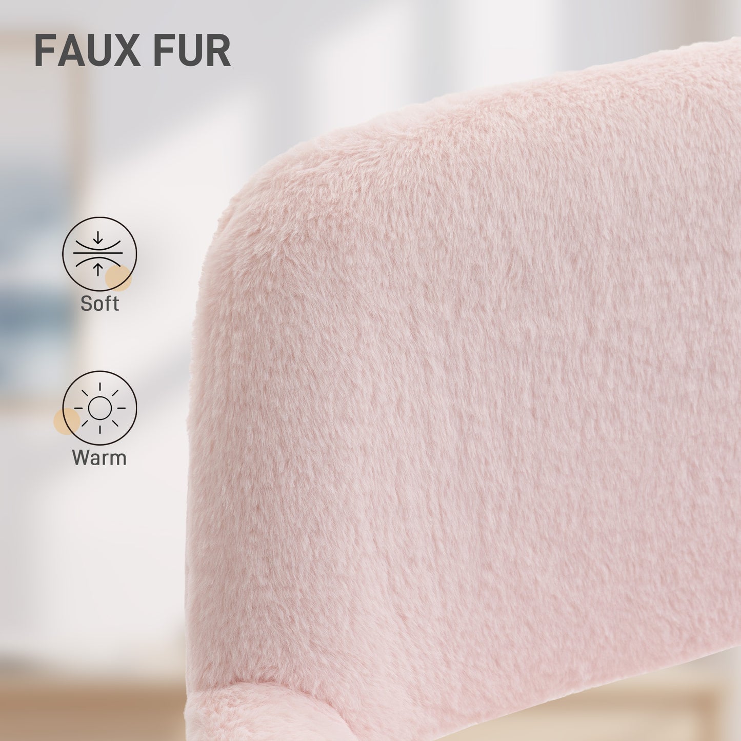 Faux Fur Rabbit Chair - Light Pink