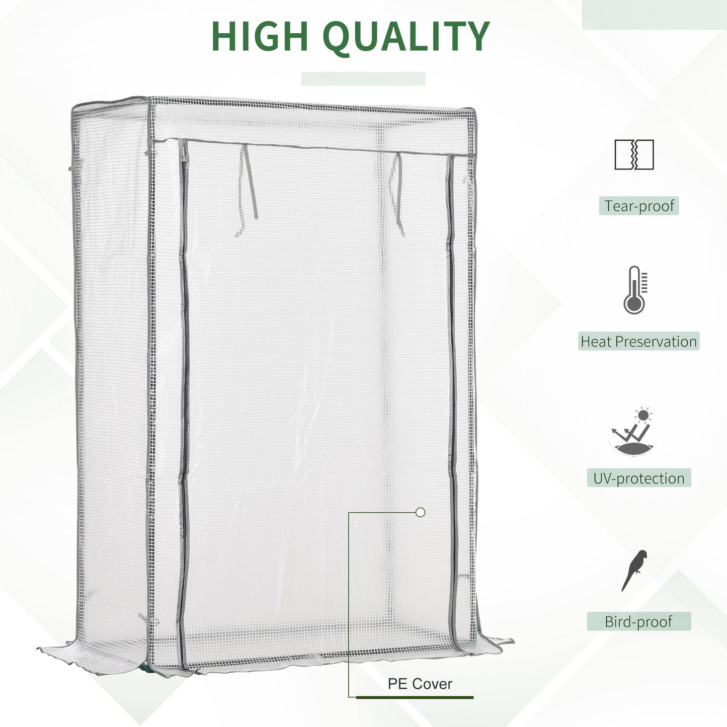 100 x 50 x 150cm Tomato Greenhouse with Roll-up Door, Mini Greenhouse with PE Cover