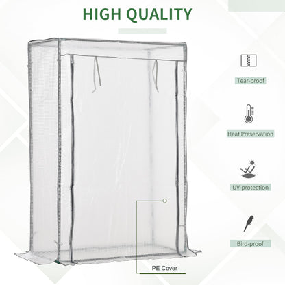 100 x 50 x 150cm Tomato Greenhouse with Roll-up Door, Mini Greenhouse with PE Cover