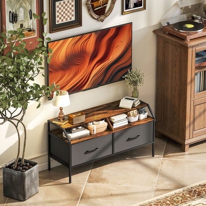 Industrial-Style TV Stand Cabinet - Brown