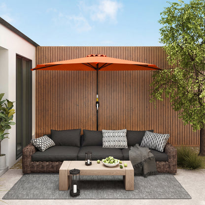 Half Round Parasol Umbrella - Orange