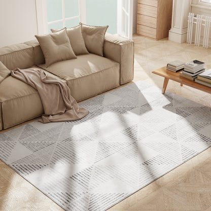 Modern Area Rug, Geometric Pattern Non-Slip Washable Rug, Soft Floor Carpet for Living Room, Bedroom, Dining Room