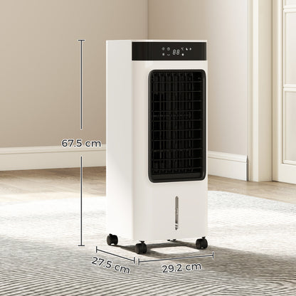 Portable Air Cooler, 3-In-1 Evaporative Air Cooler with 7 Litre Water Tank, 48° Oscillation, White
