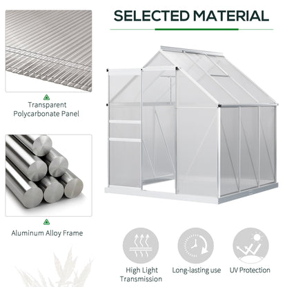 190 x 190cm Walk-In Polycarbonate Greenhouse
