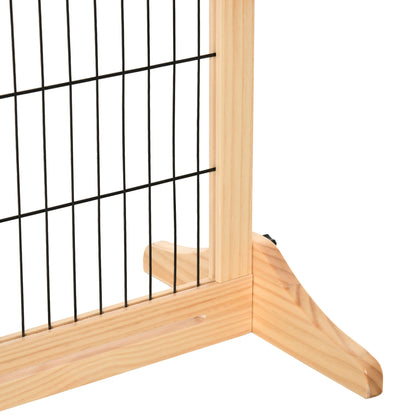 Freestanding Dog Gate, Foldable Pet Fence, Indoor Wood Barrier, Stair Gate with Support Feet, for Doorway, Hallway