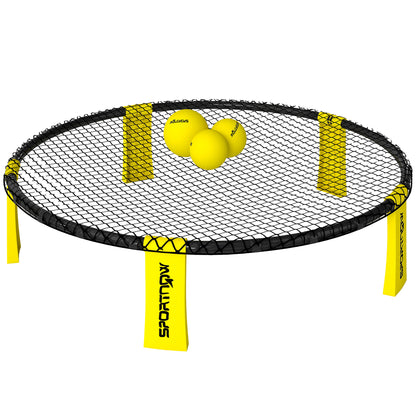 Spike Game Set, Mini Beach Games Set with Net, 3 Balls and Ball Pump, Portable with Carrying Bag for Outdoor Team Sports