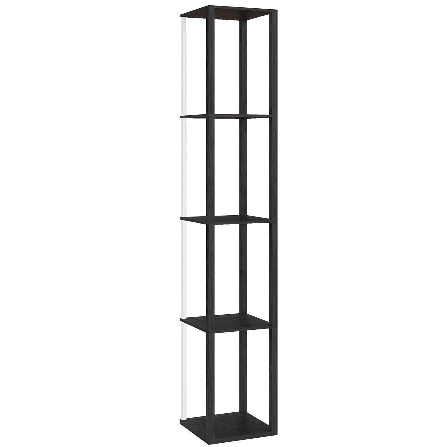 RGB LED Floor Lamp with Shelves, Modern Dimmable Standing Lamp with Remote Control