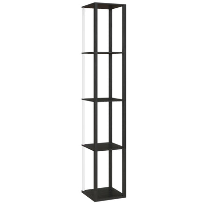 RGB LED Floor Lamp with Shelves, Modern Dimmable Standing Lamp with Remote Control