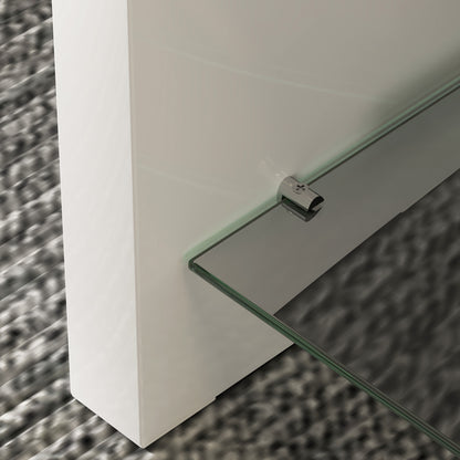 Curved Two-Tier Coffee Table - High Gloss White