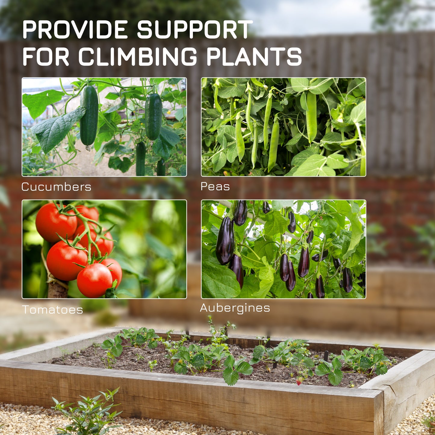 Garden Cucumber Trellis for Climbing Plants, A-Frame Trellis Plant Support with Climbing Net