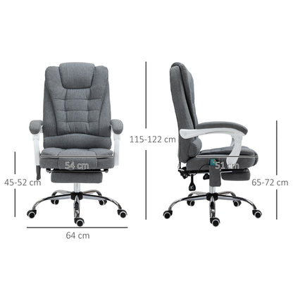 Heated 6 Points Vibration Massage Executive Office Chair Adjustable Swivel Ergonomic High Back Desk Chair Recliner with Footr