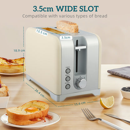 Retro Toaster and Kettle Set - Cream
