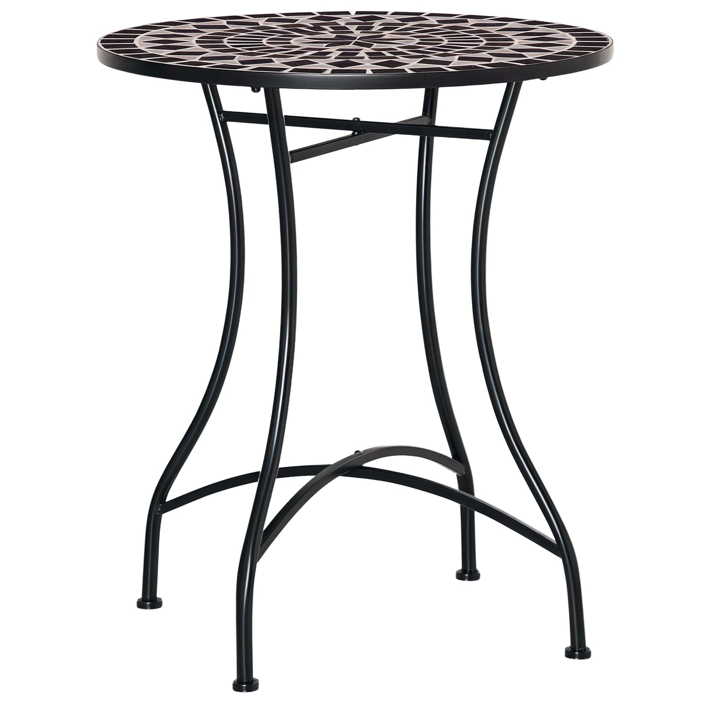 Φ60cm Mosaic Outdoor Patio Table - Black