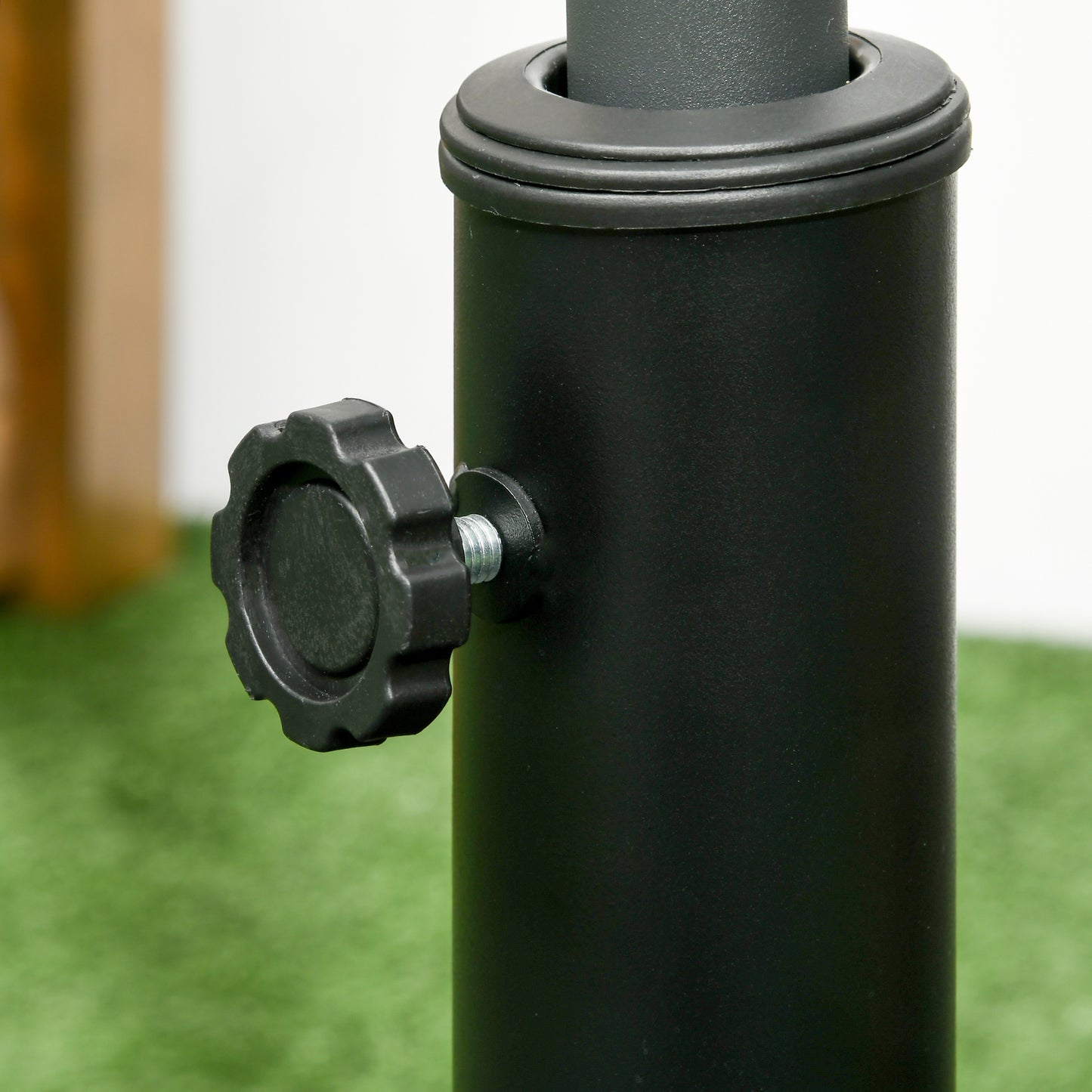 19kg Resin Garden Parasol Base Holder, Square Outdoor Market Umbrella Stand Weight for Poles of Φ32mm, Φ38mm, and Φ48mm