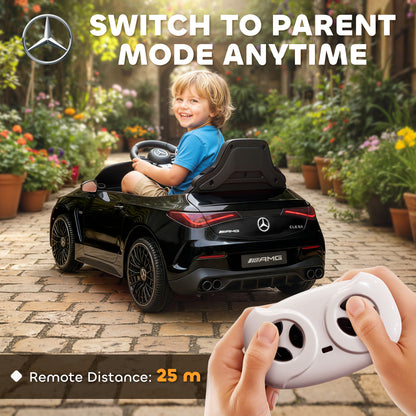 Licensed Mercedes AMG Kids Electric Car, 12V Ride On Car with Dual Motors, Remote Control for 3-6 Years, Black