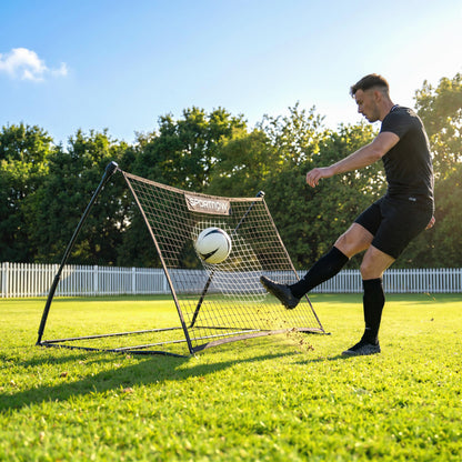 Football Rebounder Net, Portable Kickback Football Rebounder Net with Carry Bag and Ground Stakes