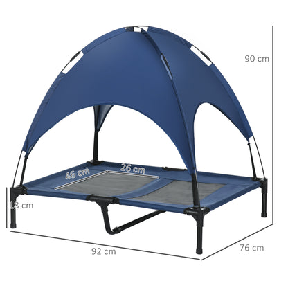 Outdoor Dog Bed with Removable Canopy, Portable Raised Dog Bed for Camping, Garden & Beach
