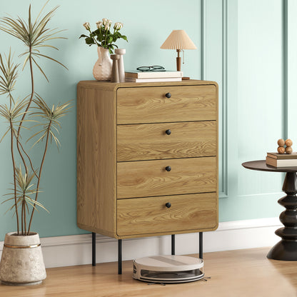 Modern Chest of Drawers with 4 Drawers - Oak