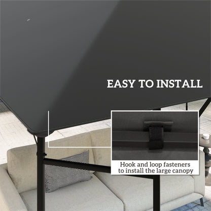 3 x 3(m) Gazebo Canopy Replacement Cover, Garden Gazebo Roof Replacement with Drain Holes, Water Resistant PVC Coating