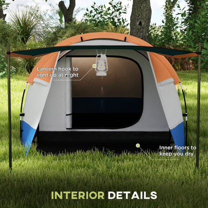 Two Man Two-Room Tent, with Porch and Accessories - Orange