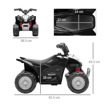 Honda Licensed Kids Electric Quad Bike, 6V ATV Ride On for Ages 1.5-3 Years, Black
