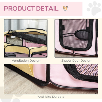 600D Oxford Soft Fabric Kennel, Pet Whelping Box Lightweight Dog Cat Puppy Playpen Rabbit Guinea Pig Foldable Portable Play P