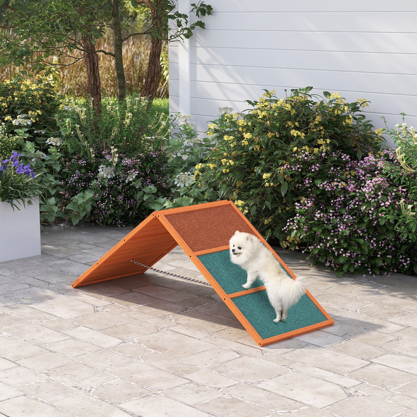 Dog Agility Equipment, Dog Playground Equipment with Non-slip Surface, A-frame, Agility Ramp for All Breeds, Orange