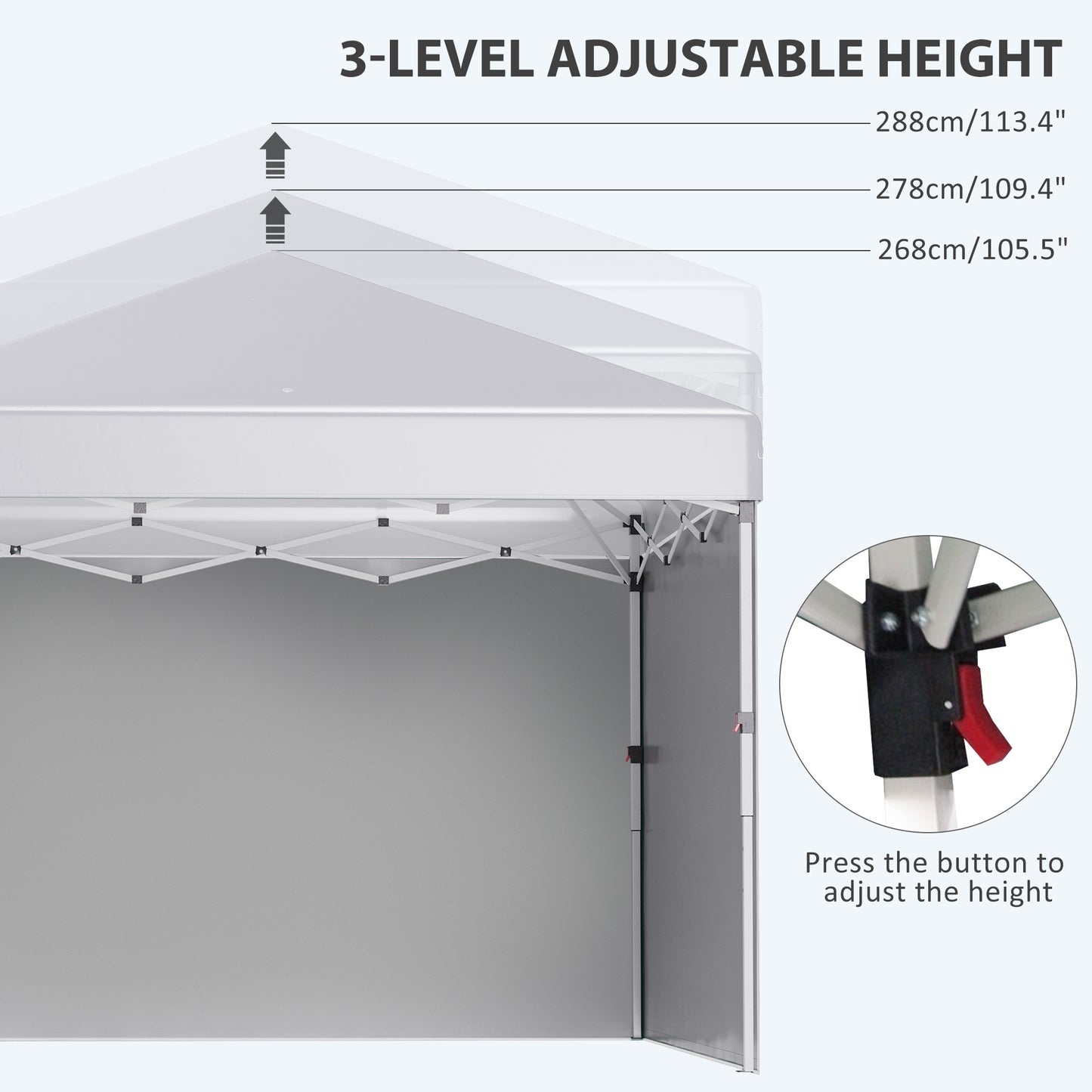 3 x 3 (M) Pop Up Gazebo, UPF 30+ with 2 Sidewalls, Leg Weight Bags and Wheeled Bag