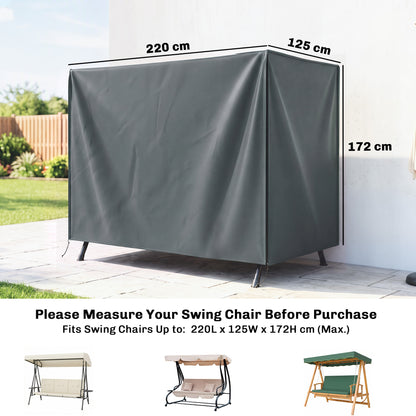 220 x 125cm Three-Seater Swing Chair Protective Cover - Grey