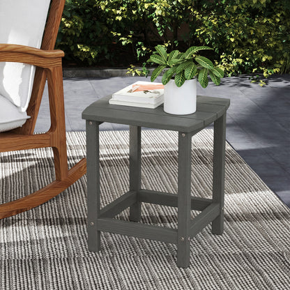 Outdoor Side Table, Garden Coffee Table, All-Weather Adirondack Side Table for Garden, Beach, Indoor Outdoor, Grey