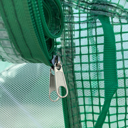 Walk-in Polytunnel Garden Greenhouse, Outdoor Mesh Door Greenhouse with PE Cover and 6 Windows, 4.5 x 3 x 2m, Green