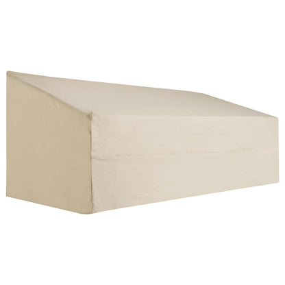 600D Oxford Cloth Garden Furniture Cover Waterproof, 3 Seater Sofa Protector for Patio, Outdoor, Beige, 218 x 111 x 63-101 cm