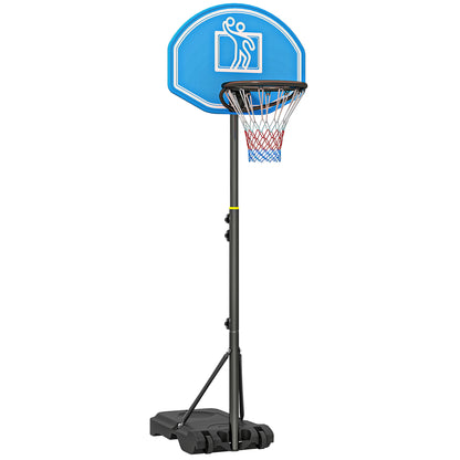 Adjustable Basketball Hoop and Stand, with Wheels and Weight Base, Blue